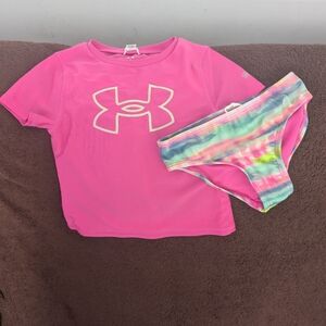 Girls under armor rash guard bathing suit